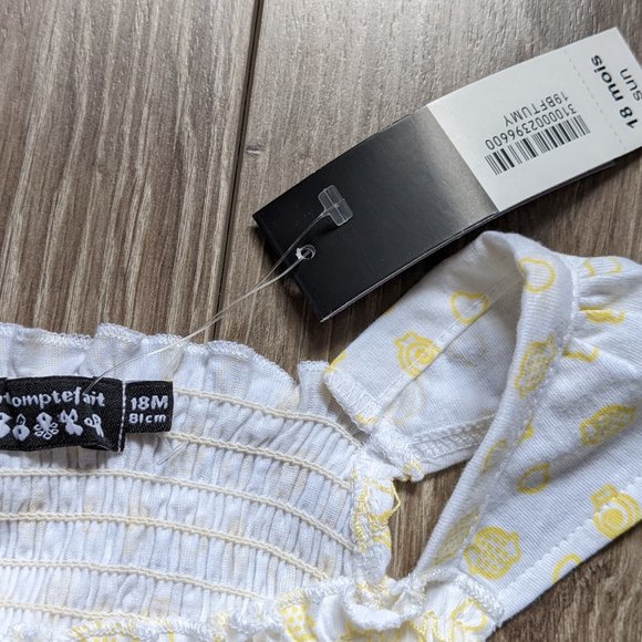 [KIDS 2/$20] NWT Baby Girl (18M) - TOUT COMPTE FAIT Smocked Top - Picture 5 of 5